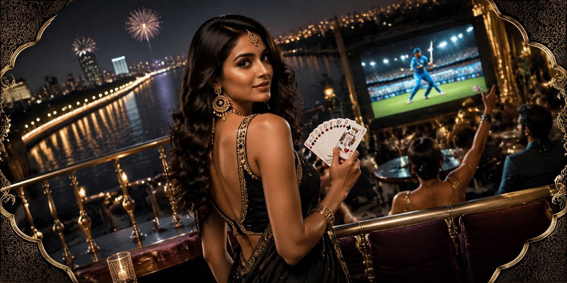 IPL night cricket match with crowd and players
